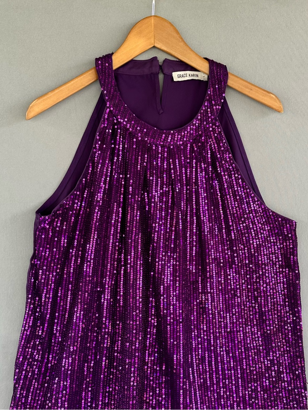 🎉5 for $45🎉 Grace Karin sequin top blouse shirt size L - Picture 2 of 8